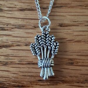 Silver Wheat Pendant Necklace